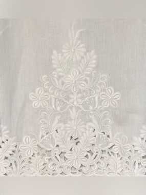 J. Crew White 100% Linen Embroidered Eyelet Blouse Gold Zip Small
